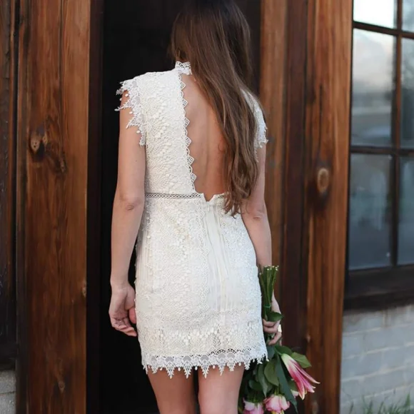 lola embroidered mini dress Lola White Cotton Broderie Detail Mini Dress - US 10
